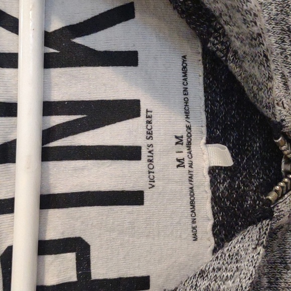 Victoria‎ Secret PINK women's medium heather gray hooded full zip sweatshirt - Picture 3 of 4